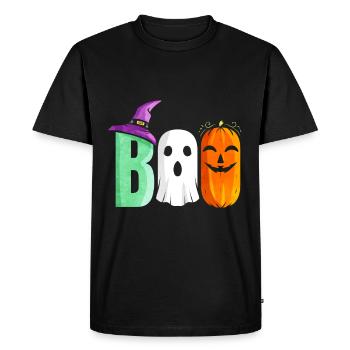 The Three Boo Witch Ghost Pumpkin Costume - Men's Premium Organic T-Shirt - black - Front - Nico (187cm)