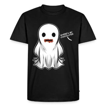 Ghost Ate The Chocolate Where Is My Chocolate - Men's Premium Organic T-Shirt - black - Front - Nico (187cm)