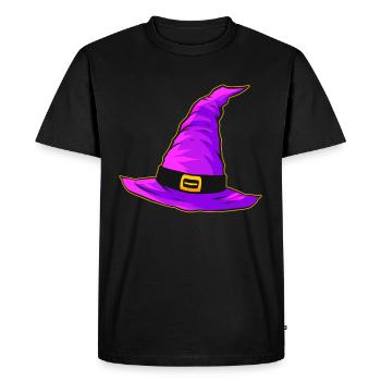 Evil Witch Hat Purple Magic Hat Halloween - Men's Premium Organic T-Shirt - black - Front - Nico (187cm)