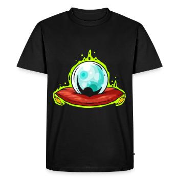 Sphère de verre avec plaque de fortune verte scintillante - T-shirt Premium bio Homme - noir - Devant - Nico (187cm)