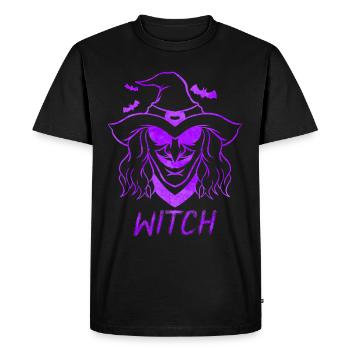 Evil Witch Face Costume For Halloween - Men's Premium Organic T-Shirt - black - Front - Nico (187cm)