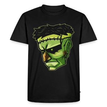 Evil Green Monster Face With Scars Costume For - Men's Premium Organic T-Shirt - black - Front - Nico (187cm)