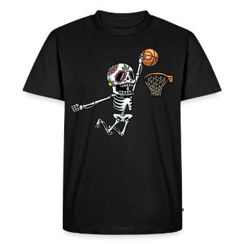 Sugar Skull Skeleton Basketball Jouer Halloween - T-shirt Premium bio Homme - noir - Devant - Nico (187cm)