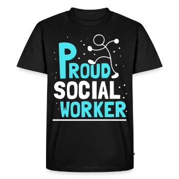 Proud Social Worker Social Work Education - Men's Premium Organic T-Shirt - black - Front - Nico (187cm)