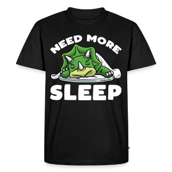 Need More Sleep Triceratops Dinosaurs - Men's Premium Organic T-Shirt - black - Front - Nico (187cm)