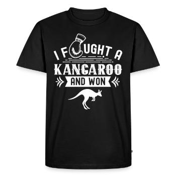 Je me suis battu avec un kangourou kangourou - T-shirt Premium bio Homme - noir - Devant - Nico (187cm)