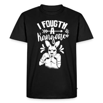 Je me suis battu avec un kangourou kangourou - T-shirt Premium bio Homme - noir - Devant - Nico (187cm)