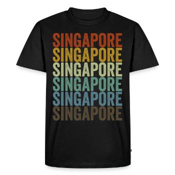 Singapour Singapour Retro Vintage - T-shirt Premium bio Homme - noir - Devant - Nico (187cm)
