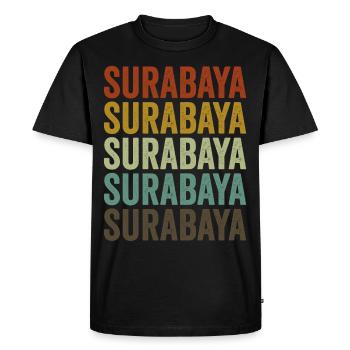 Surabaya Indonésie Rétro Vintage - T-shirt Premium bio Homme - noir - Devant - Nico (187cm)