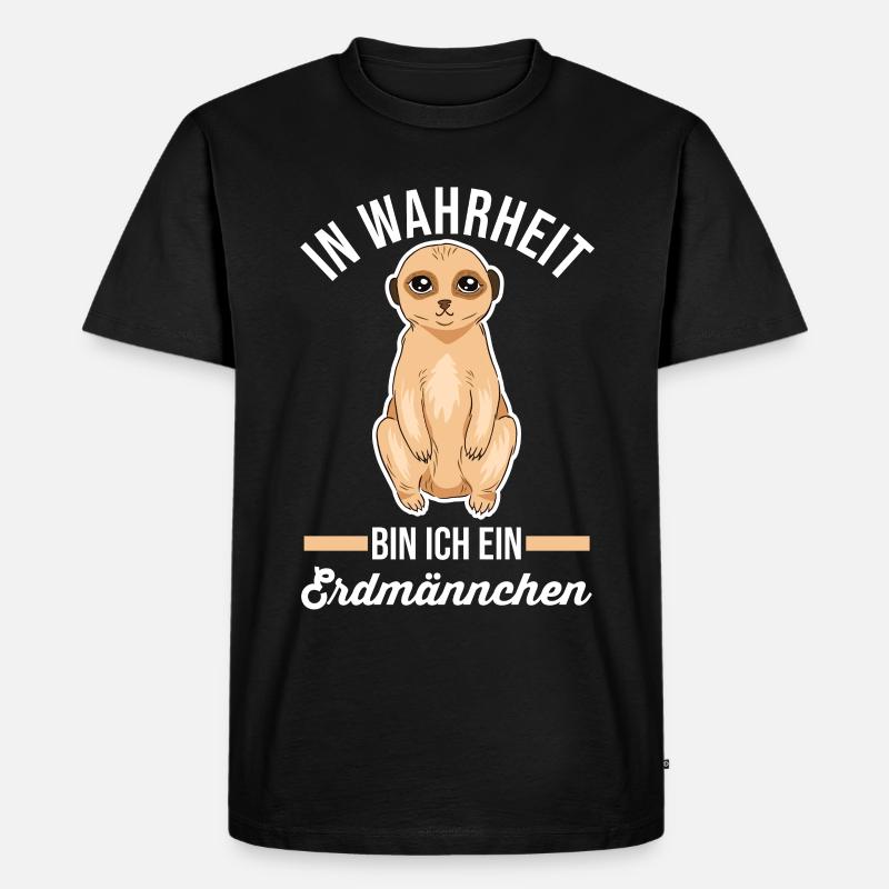 Erdmännchen - Männer Premium Bio T-Shirt - Schwarz