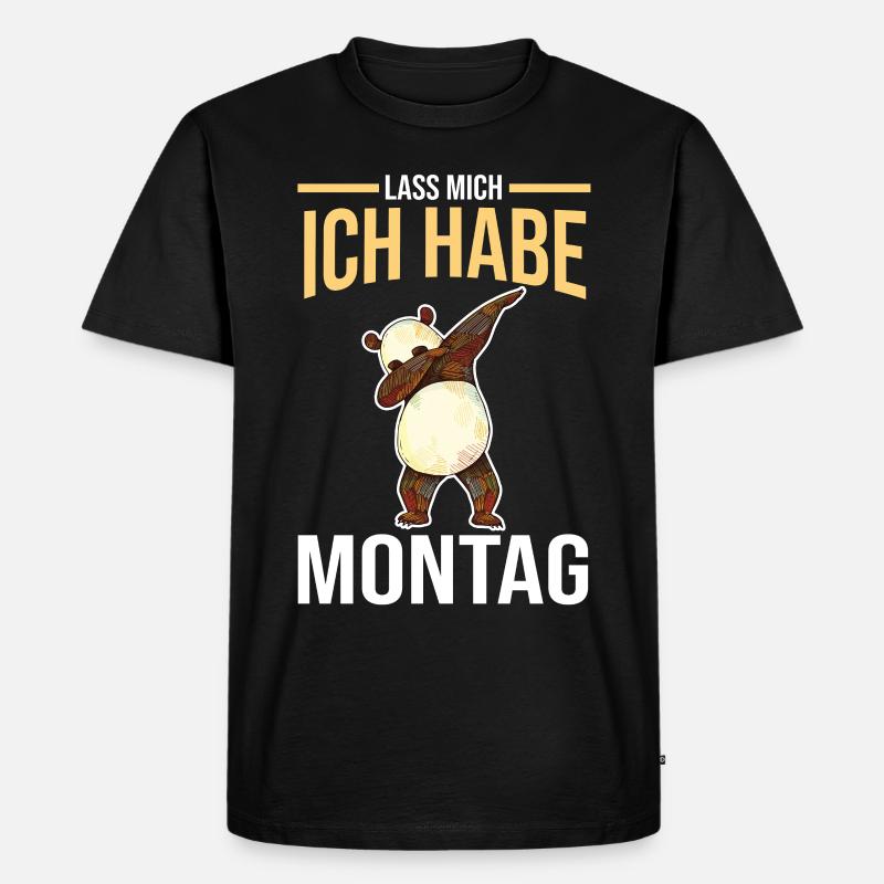 Mama Mutter Panda - Männer Premium Bio T-Shirt - Schwarz