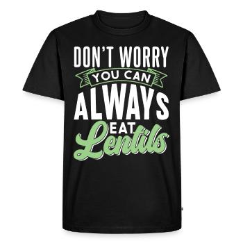 Ne vous inquiétez pas Les lentilles pouvez-vous toujours manger lentille - T-shirt Premium bio Homme - noir - Devant - Nico (187cm)