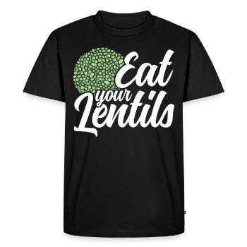 Eat Your Lentils Food Lentil Soup Lentil Lens - Men's Premium Organic T-Shirt - black - Front - Nico (187cm)