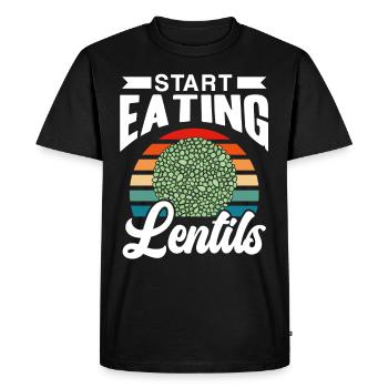 Start eating lentils lentil soup lentil - Men's Premium Organic T-Shirt - black - Front - Nico (187cm)