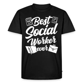 Meilleur travailleur social de tous les temps En travail social - T-shirt Premium bio Homme - noir - Devant - Nico (187cm)