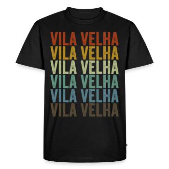 Vila Velha Brésil Rétro Vintage - T-shirt Premium bio Homme - noir - Devant - Nico (187cm)