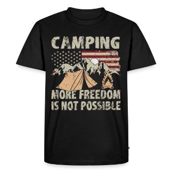 Camping Plus de liberté Pas possible Camping-car extérieur - T-shirt Premium bio Homme - noir - Devant - Nico (187cm)
