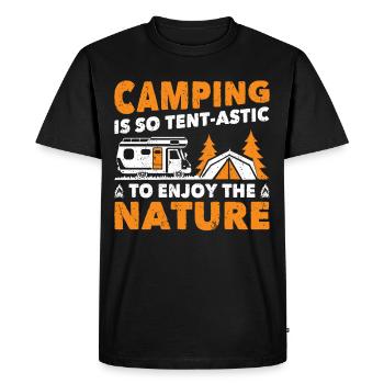 Le camping est une tente-astic pour profiter de la nature Camper - T-shirt Premium bio Homme - noir - Devant - Nico (187cm)
