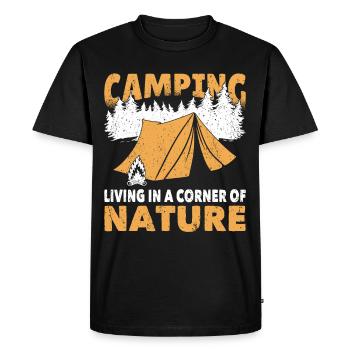 Camping Outdoor Corner Of Nature Camping-car extérieur - T-shirt Premium bio Homme - noir - Devant - Nico (187cm)