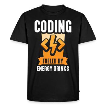 Programming with Energydrinks Coding Code Coder - Men's Premium Organic T-Shirt - black - Front - Nico (187cm)