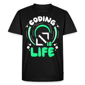Coding Is Life Code Coder Programmer - Men's Premium Organic T-Shirt - black - Front - Nico (187cm)