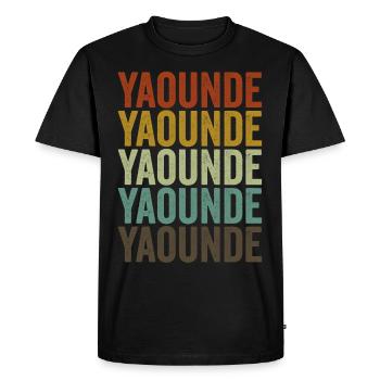 Yaoundé Cameroun Rétro Vintage - T-shirt Premium bio Homme - noir - Devant - Nico (187cm)