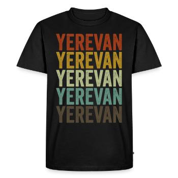 Yerevan Armenia Retro Vintage - Men's Premium Organic T-Shirt - black - Front - Nico (187cm)