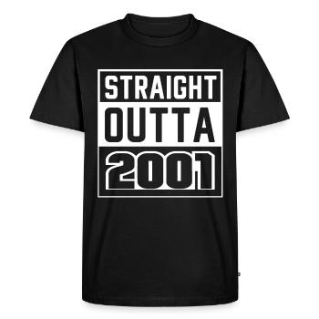 Straight Outta 2001 Birthday 2001 Born 2001 - Men's Premium Organic T-Shirt - black - Front - Nico (187cm)