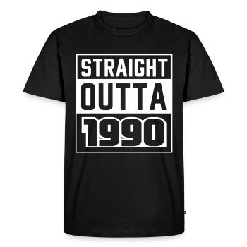 Straight Outta 1990 Birthday 1990 Born 1990 - Men's Premium Organic T-Shirt - black - Front - Nico (187cm)