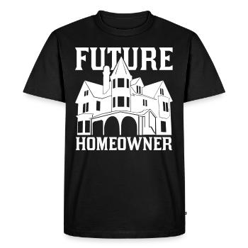 Futur propriétaire propriétaire propriétaire - T-shirt Premium bio Homme - noir - Devant - Nico (187cm)