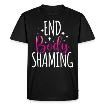 Body Shaming Cesser de fumer Body shaming Arrêter d’ennuyer - T-shirt Premium bio Homme - noir - Devant - Nico (187cm)