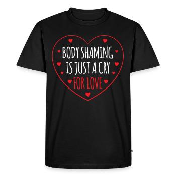 La honte corporelle n’est qu’un cri d’amour - T-shirt Premium bio Homme - noir - Devant - Nico (187cm)