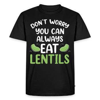Ne vous inquiétez pas Les lentilles pouvez-vous toujours manger lentille - T-shirt Premium bio Homme - noir - Devant - Nico (187cm)