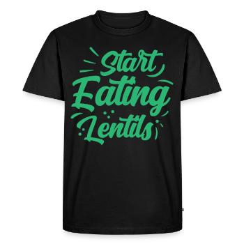 Start eating lentils lentil soup lentil - Men's Premium Organic T-Shirt - black - Front - Nico (187cm)