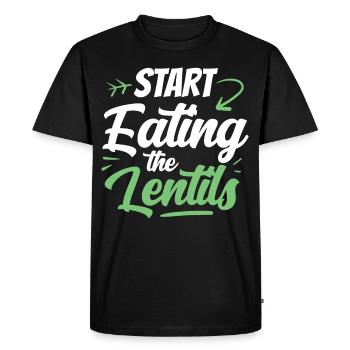 Start The Lentils To Eat Lentil Soup Lentil Lens - Men's Premium Organic T-Shirt - black - Front - Nico (187cm)