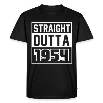 Straight Outta 1954 Birthday 1954 Born 1954 - Men's Premium Organic T-Shirt - black - Front - Nico (187cm)