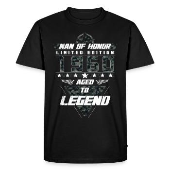 Homme d’honneur Année de naissance 1960 Cadeau de camouflage - T-shirt Premium bio Homme - noir - Devant - Nico (187cm)