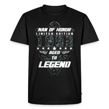 Man of Honor Year of Birth 1983 Camouflage Gift - Men's Premium Organic T-Shirt - black - Front - Nico (187cm)