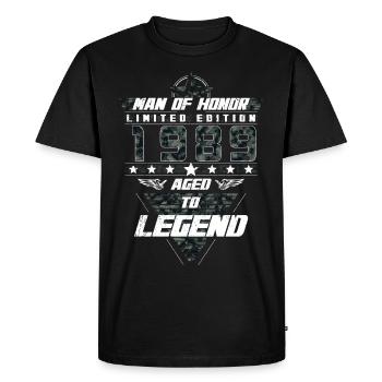 Homme d’honneur Année de naissance 1989 Cadeau de camouflage - T-shirt Premium bio Homme - noir - Devant - Nico (187cm)