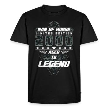 Man of Honor Year of Birth 2000 Camouflage Gift - Men's Premium Organic T-Shirt - black - Front - Nico (187cm)