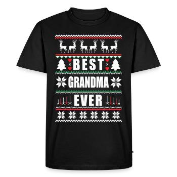 Drôle de Noël laid Meilleure grand-mère de tous les temps - T-shirt Premium bio Homme - noir - Devant - Nico (187cm)