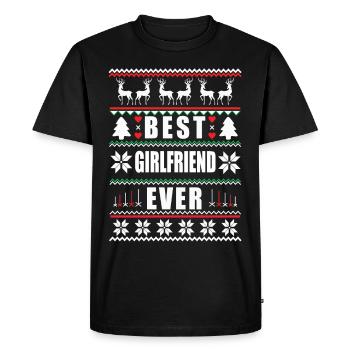 Drôle de Noël moche Meilleure petite amie de tous les temps - T-shirt Premium bio Homme - noir - Devant - Nico (187cm)