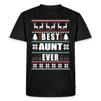 Drôle de Noël laid Meilleure tante de tous les temps - T-shirt Premium bio Homme - noir - Devant - Nico (187cm)
