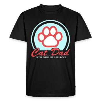Chat Papa Chat Propriétaire Cadeau - T-shirt Premium bio Homme - noir - Devant - Nico (187cm)
