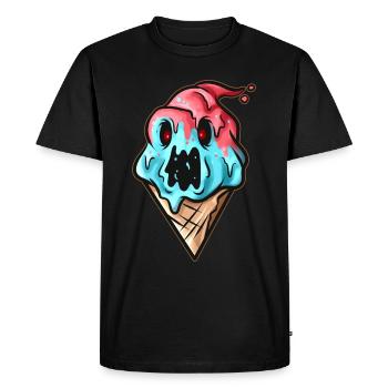 Effrayant Monster Zombie Demon Soft Ice Cream Cone - T-shirt Premium bio Homme - noir - Devant - Nico (187cm)