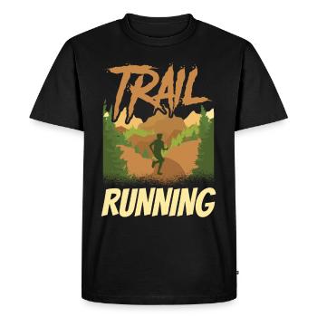 Trail Running Course Trail Running Runner - T-shirt Premium bio Homme - noir - Devant - Nico (187cm)