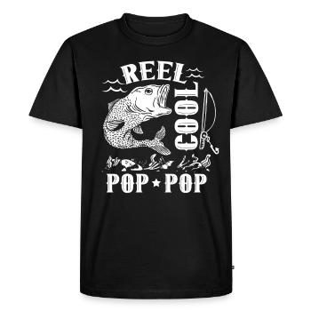Reel Cool Grandpa Fishing Fishing Angler Fisherman - Men's Premium Organic T-Shirt - black - Front - Nico (187cm)