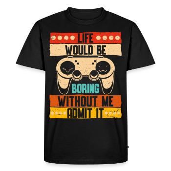 Gamer Gamer Gaming Console Video Games - Men's Premium Organic T-Shirt - black - Front - Nico (187cm)