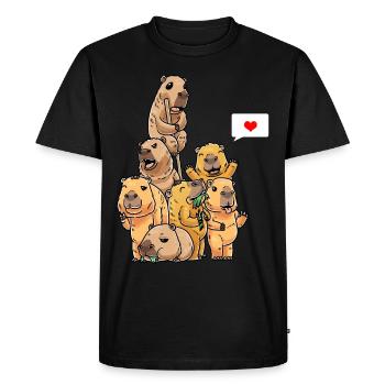 Drôle Capybaras Capibara Rongeur Drôle - T-shirt Premium bio Homme - noir - Devant - Nico (187cm)