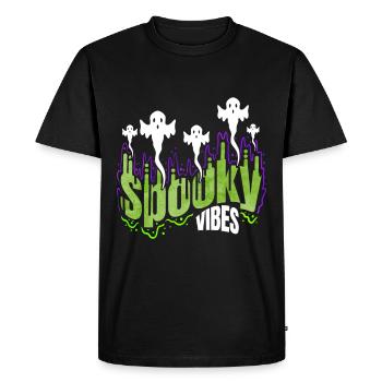 Des vibrations effrayantes : des fantômes et des esprits qui s’envolent - T-shirt Premium bio Homme - noir - Devant - Nico (187cm)